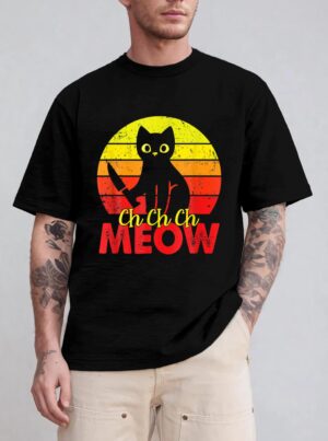Murderous Black Cat With Knife Funny Halloween Cat Lover T-Shirt