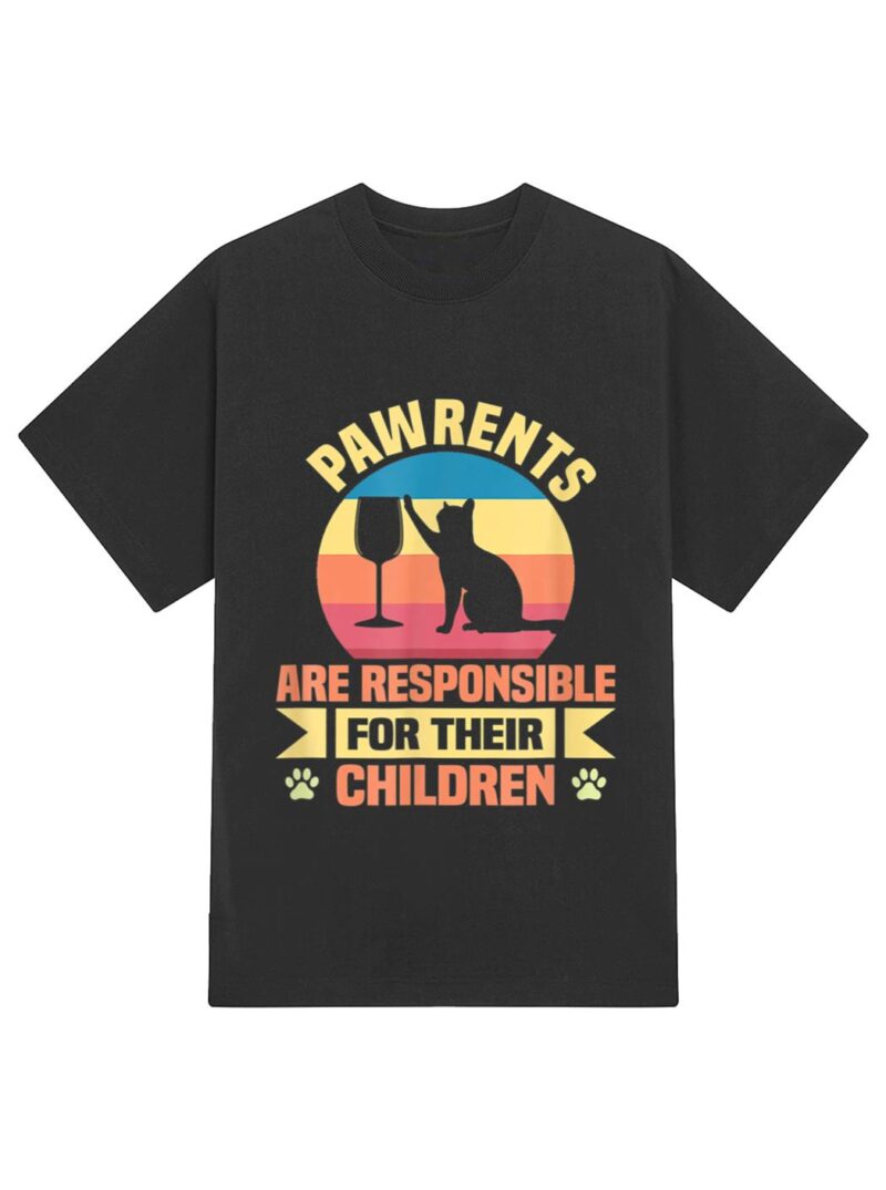 Pawrents Outfit Cat Women Cat Men Cat Parents Funny T-Shirt - Image 2