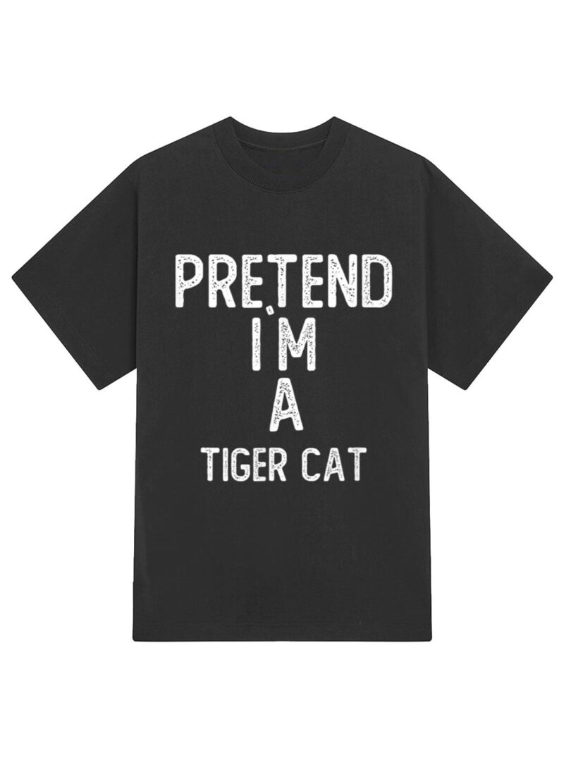 Pretend I M A Iger Cat Funny Halloween T-Shirt - Image 2