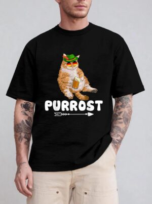 Purrost Lederhosen Cat Drinkers Germany Munich Oktoberfest T-Shirt