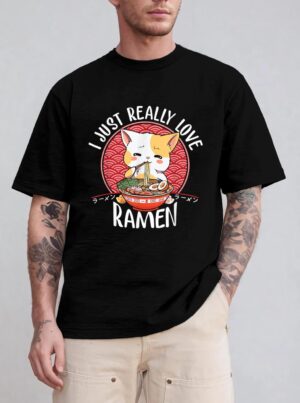 Ramen Cat Anime Kawaii Japanese Gift Girls Official Teenager T-Shirt