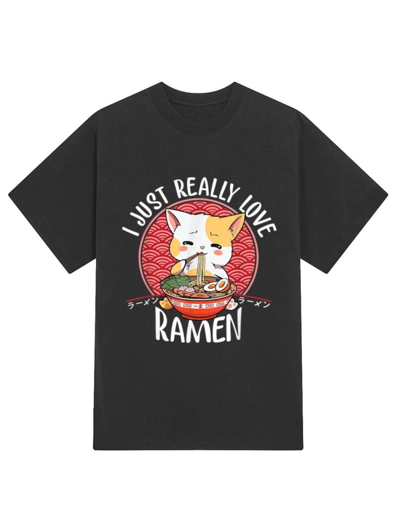 Ramen Cat Anime Kawaii Japanese Gift Girls Official Teenager T-Shirt - Image 2
