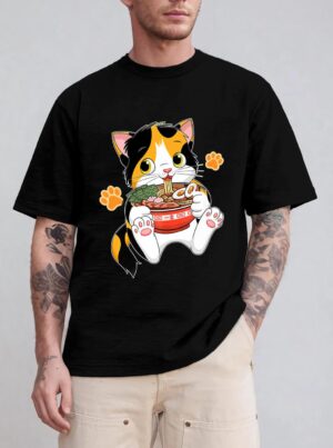Ramen Cat Anime Kawaii Japanese Merch Gifts T-Shirt