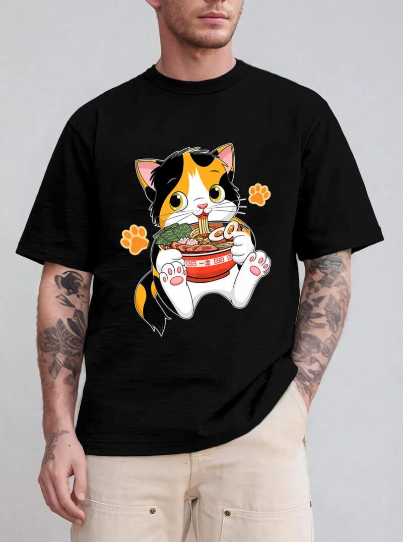 Ramen Cat Anime Kawaii Japanese Merch Gifts T-Shirt