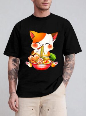 Ramen Cat Neko Anime Kawaii Japanese Merch Gifts T-Shirt