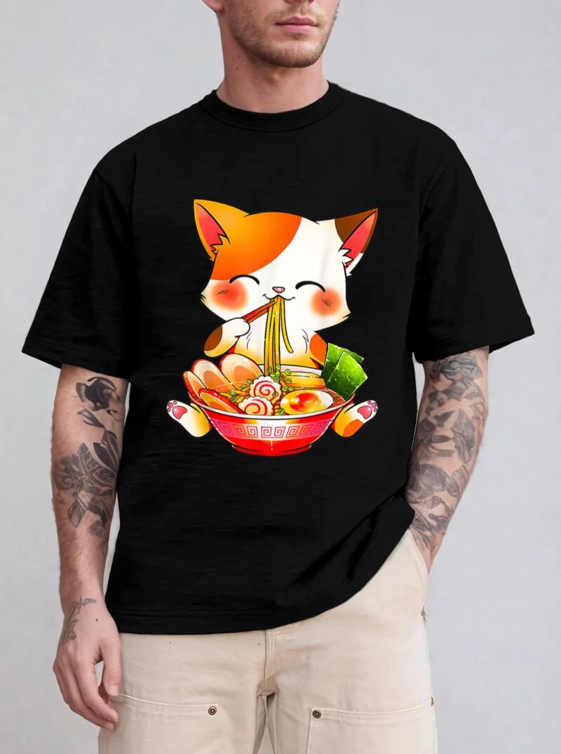 Ramen Cat Neko Anime Kawaii Japanese Merch Gifts T-Shirt