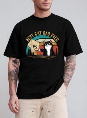 Retro Best Cat Dad Ever Father's Day Cat Daddy gifts T-Shirt