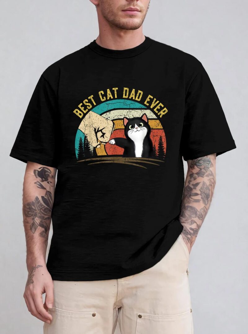 Retro Best Cat Dad Ever Father's Day Cat Daddy gifts T-Shirt