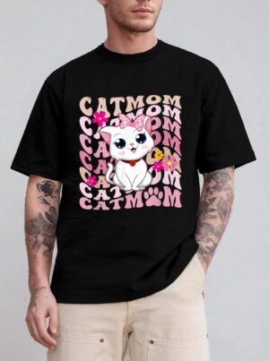 Retro Cat Mom Groovy Cute Kitten Cat Lover T-Shirt