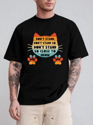 Retro Cat Tshirt, Funny Cat Tee, Don't Stand Close Meow T-Shirt