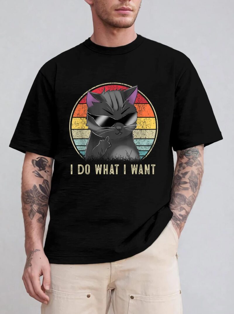 Retro I Do What I Want Cat  Funny Cat Lover T-Shirt