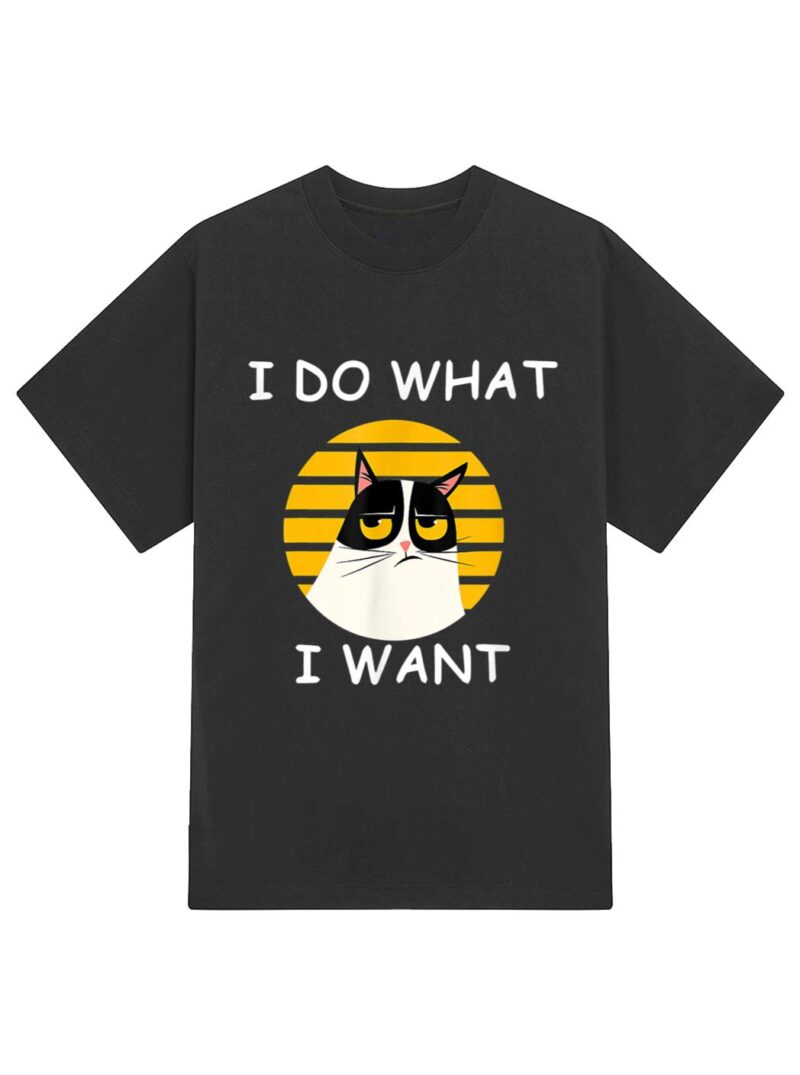 Retro I Do What I Want With My Cat Funny Cat Love T-Shirt - Image 2