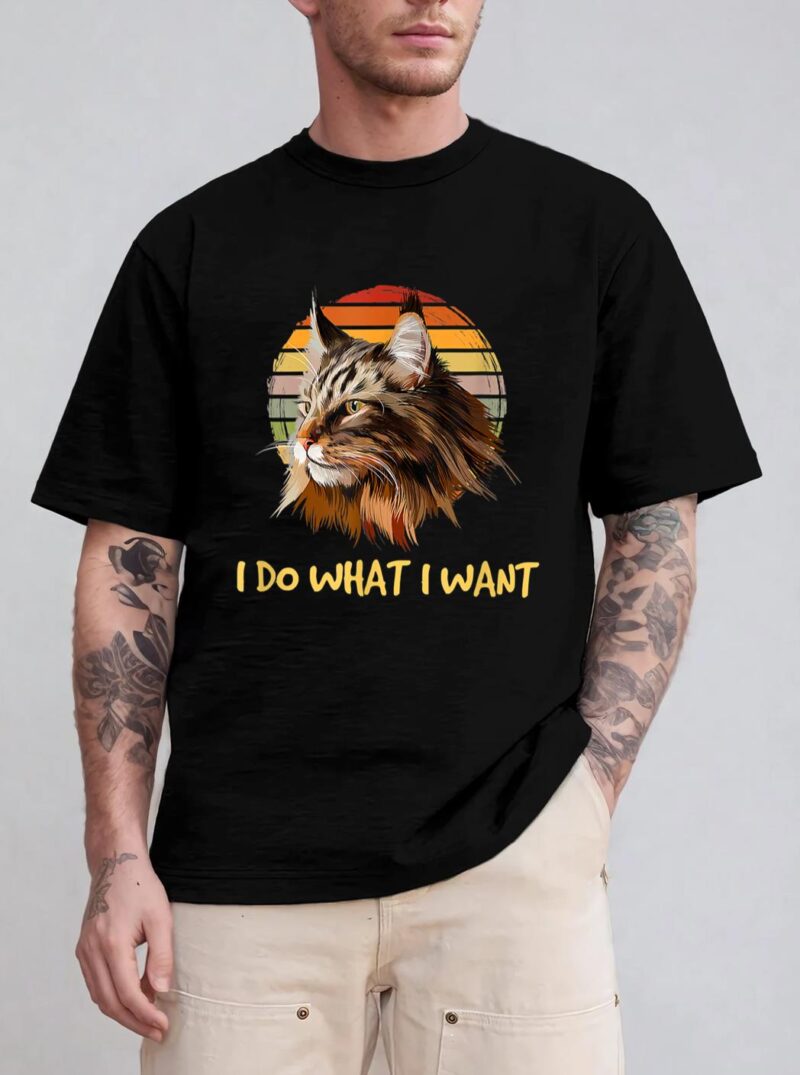 Retro I do what I want cat funny maine coon cat lover T-Shirt