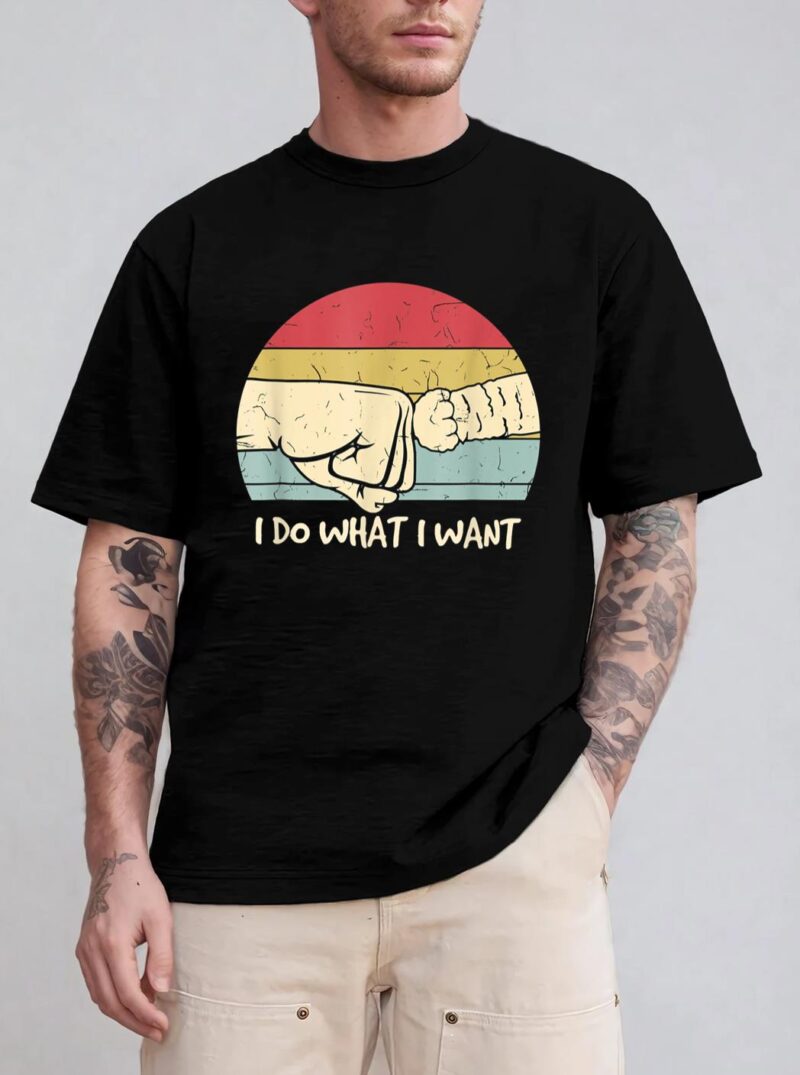 Retro Paw Cat I Do What I Want Cat Vintage Black Cat T-Shirt