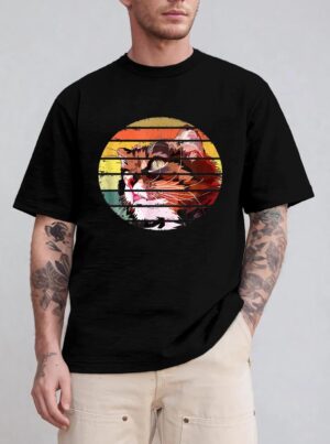 Retro Vintage Colorful Cat For Lovers Cat And Pets T-Shirt