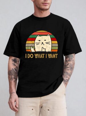 Retro Vintage I Do What I Want Cat Lover Funny Cat Pet Lover T-Shirt