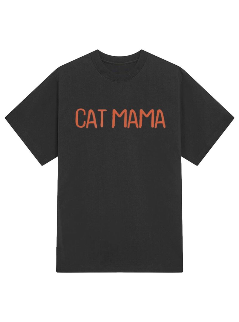 Retro Vintage Simple Funny Cat Mama T-Shirt - Image 2