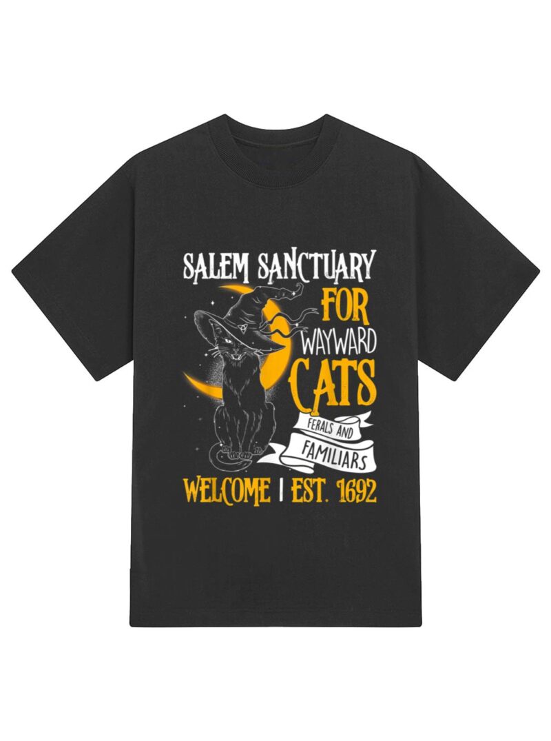 Salem Sanctuary For Wayward Cats Ferals And Familiars T-Shirt - Image 2