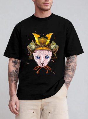 Samurai Sphynx Cat Warrior Samurai Cat Lovers T-Shirt