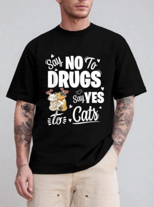 Say No To Drugs Say Yes To Cats Red Ribbon Week T-Shirt