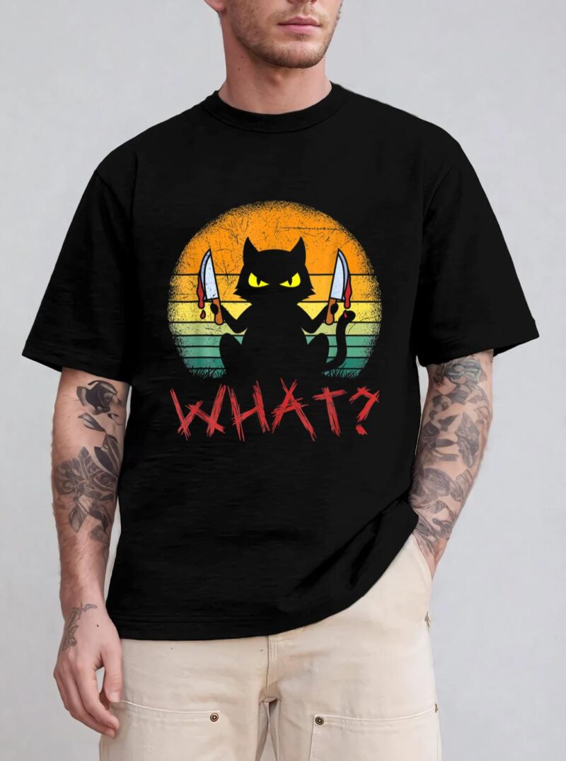 Serial Killer Halloween Cat T-Shirt