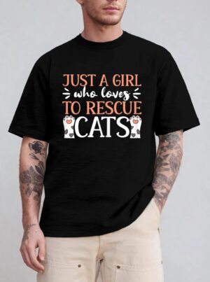 Shelter Animal Love Just A Girl Who Loves To Rescue Cats T-Shirt