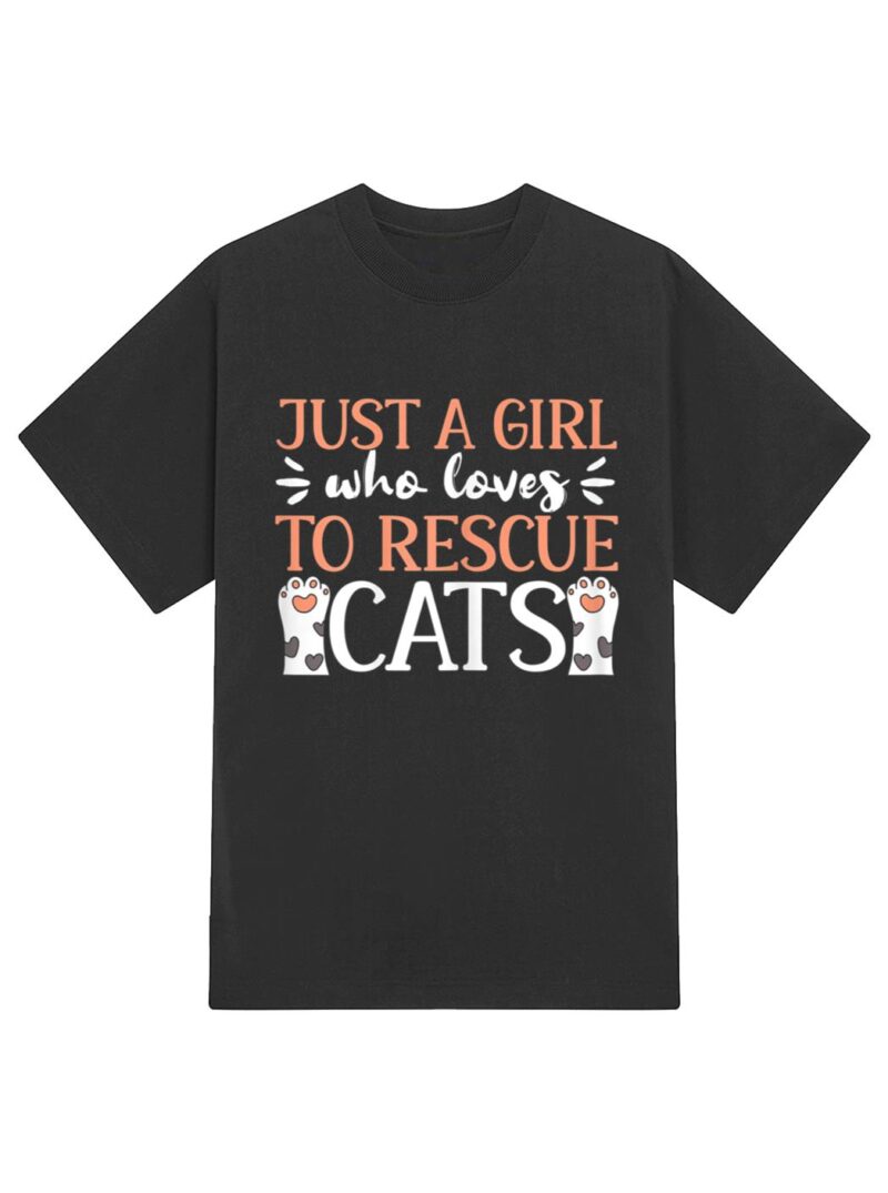 Shelter Animal Love Just A Girl Who Loves To Rescue Cats T-Shirt - Image 2