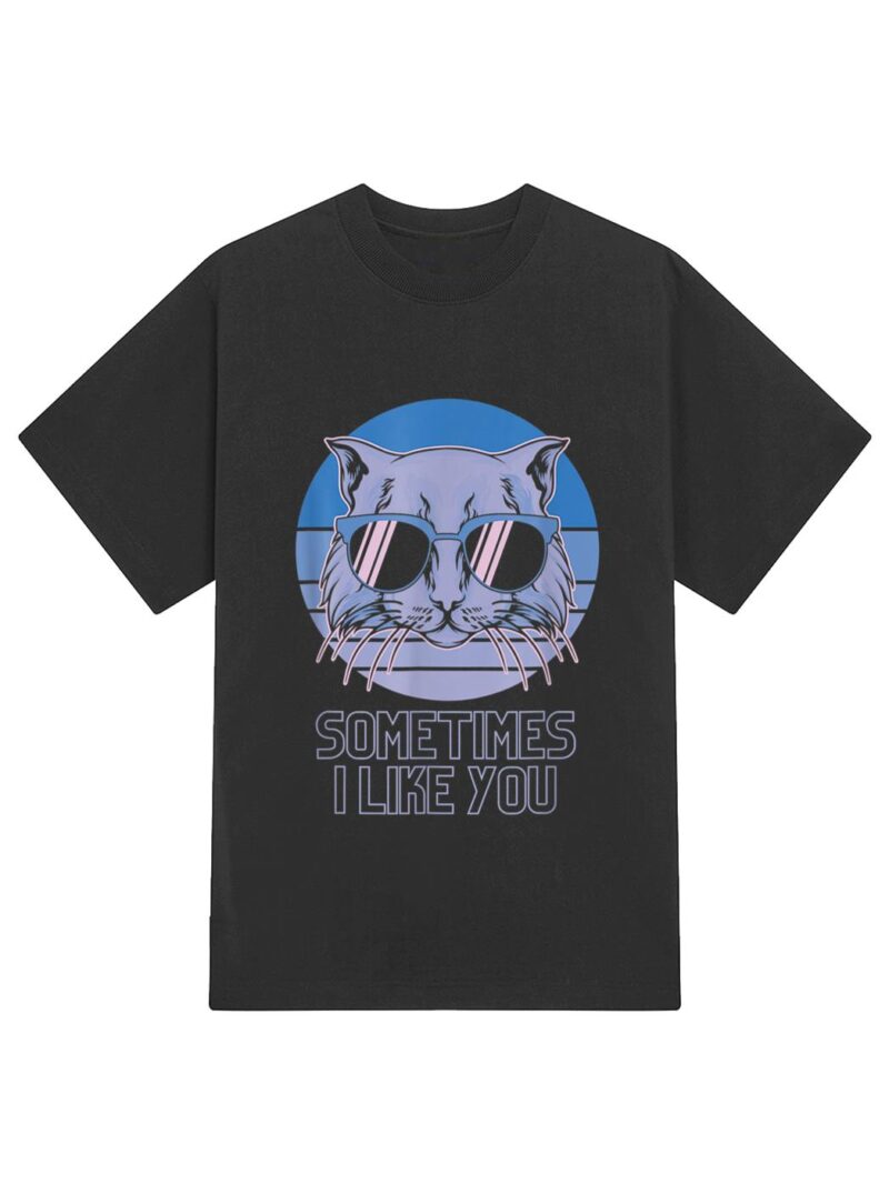 Sometime I Like You Meme Funny Retro Style Vintage Cats T-Shirt - Image 2