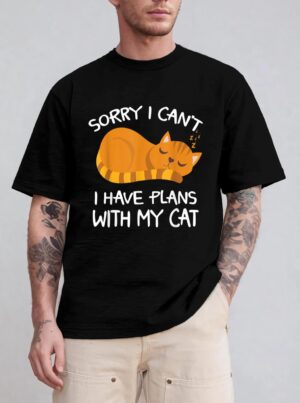 Sorry I Can't I Have Plans With My Cat Funny Cat Lovers T-Shirt