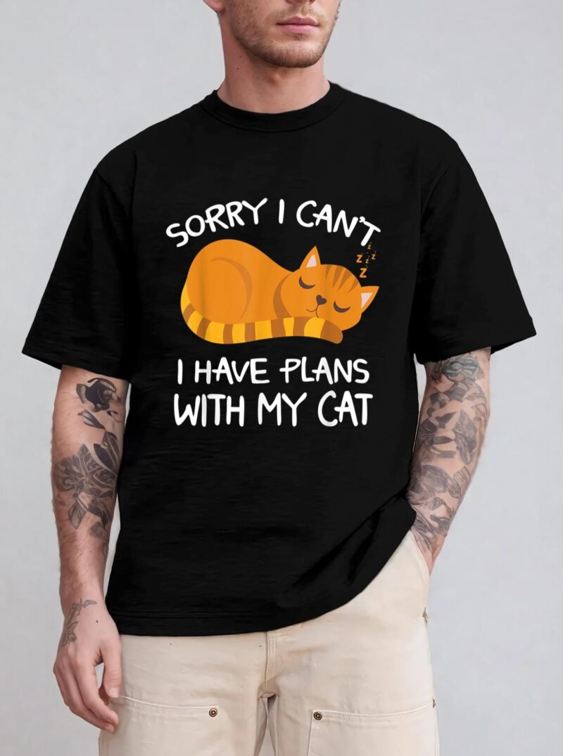 Sorry I Can't I Have Plans With My Cat Funny Cat Lovers T-Shirt