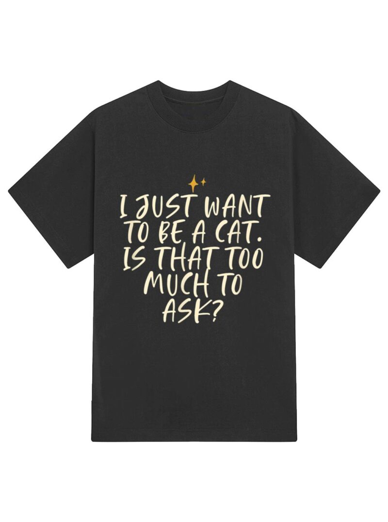Stars Funny Friend Saying I Just Want O Be A Cat Is Hat T-Shirt - Image 2