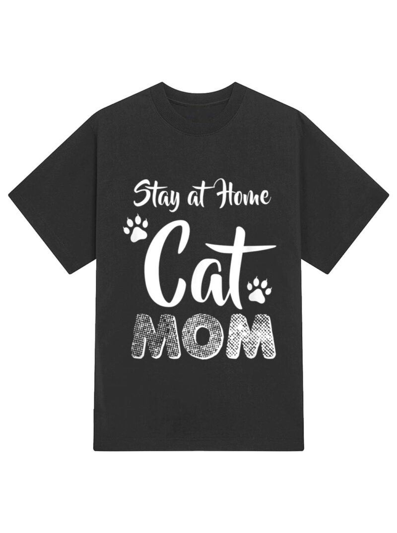 Stay at Home Cat Mom Cat Lover Wear T-Shirt - Image 2