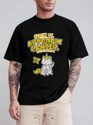 Suck It Appendix Cancer Unicorn Cat Butterfly T-Shirt