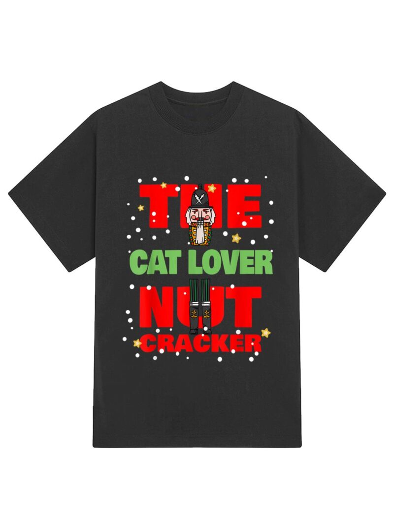 The Cat Lover Nutcracker Funny Christmas Family Group Pajama T-Shirt - Image 2