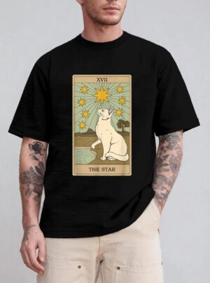 The Star Tarot Card Mermaid Gothic Cat T-Shirt