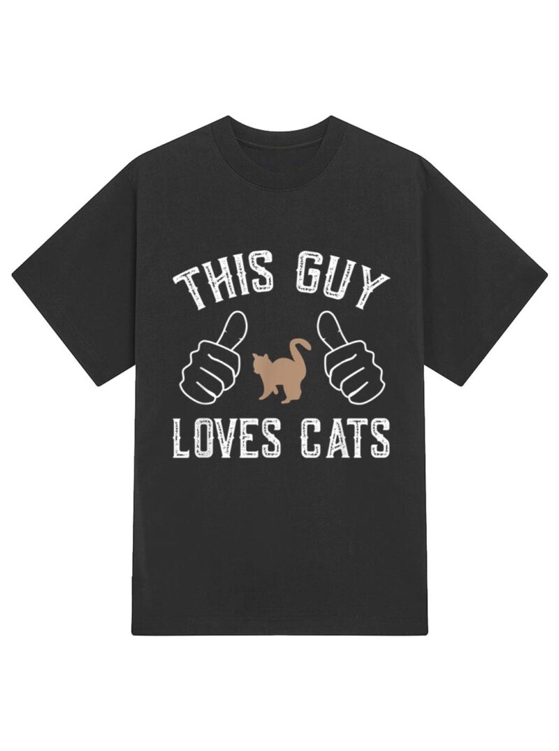 This Guy Loves Cats  for Cat Lover T-Shirt - Image 2