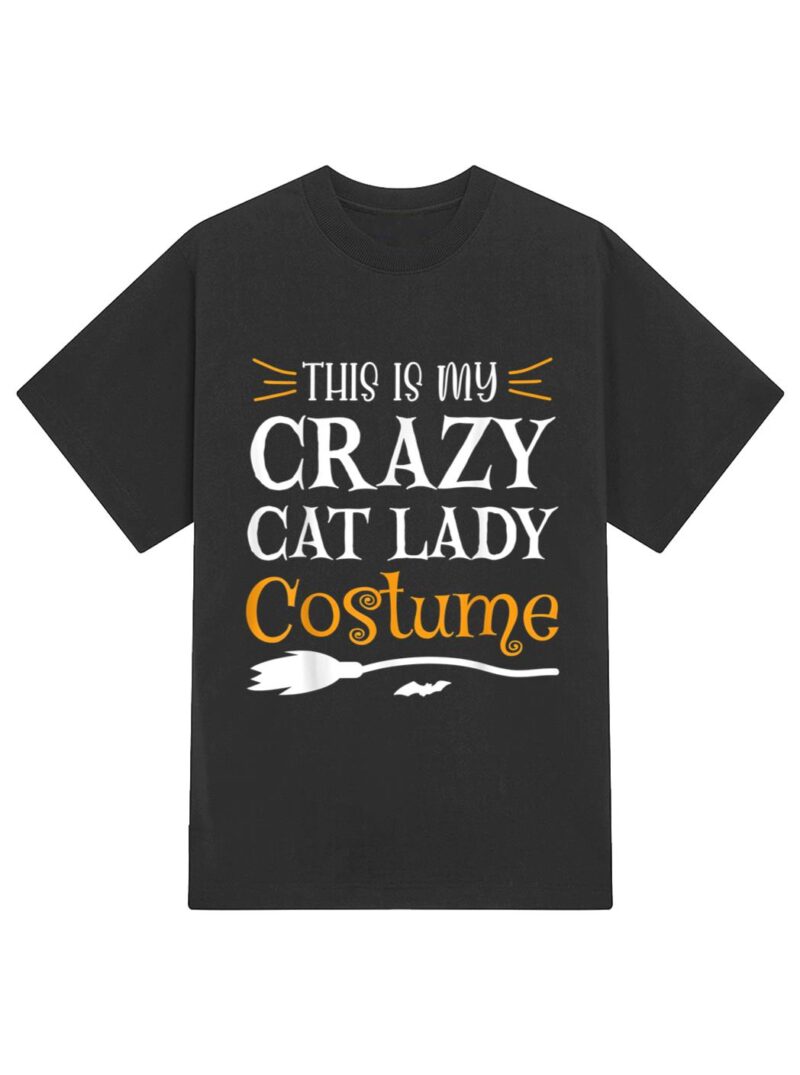 This Is My Crazy Cat Lady Costume Funny Halloween Cat Lover T-Shirt - Image 2