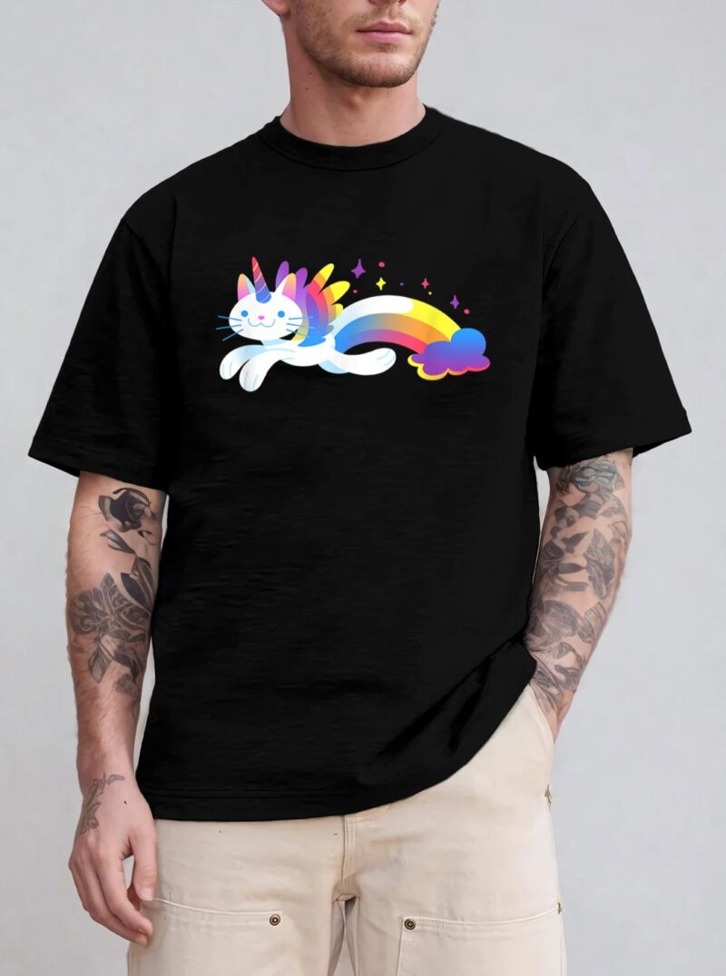 Unicorn Kitty Rainbow  - Flying Unicat Caticorn T-Shirt