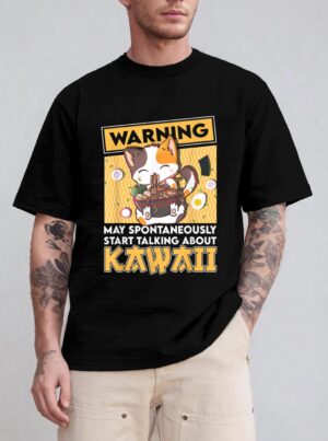 Vintage Cat Ramen Kawaii Anime Japanese Gift Girls Teenager T-Shirt