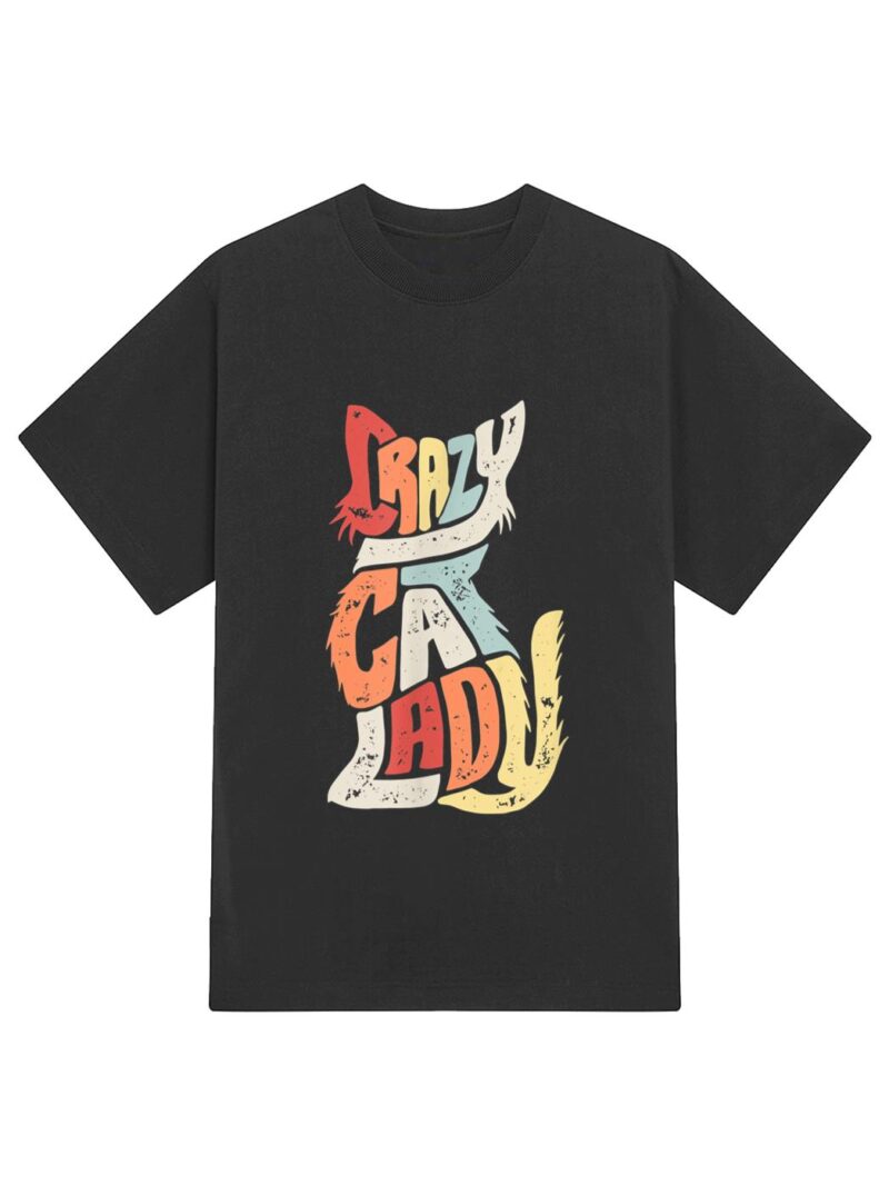 Vintage Crazy Cat Lady Funny Cat Meow T-Shirt - Image 2
