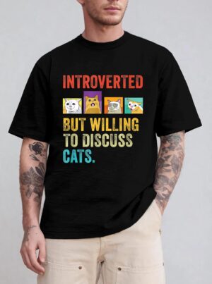 Vintage Introverted But Willing To Discuss Cats T-Shirt