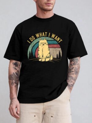 Vintage Meowy Cat Lovers Funny Cat I do what I want Cat T-Shirt