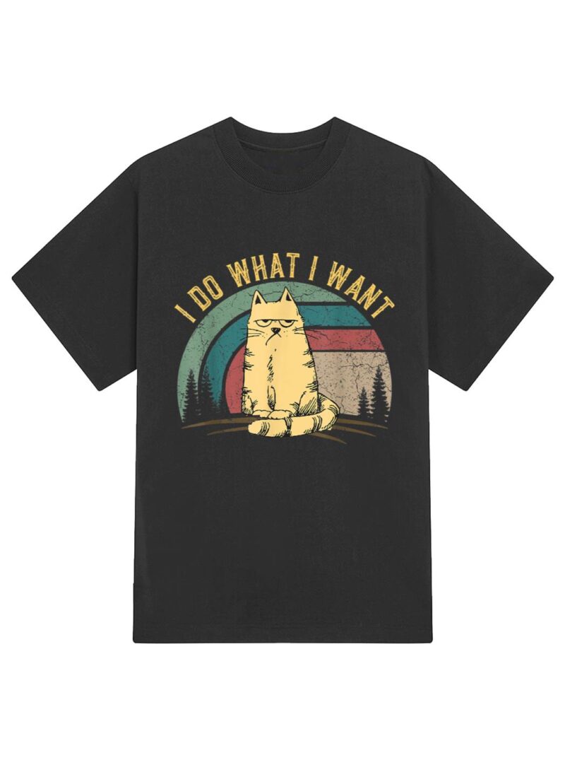 Vintage Meowy Cat Lovers Funny Cat I do what I want Cat T-Shirt - Image 2