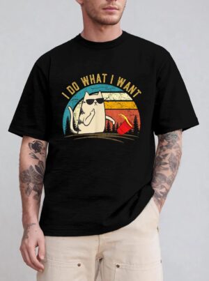 Vintage Retro I do what I want cat, Funny Meowy Cat Lover T-Shirt