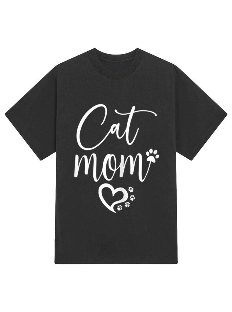 Womens Cat Mom T-Shirt - Image 2
