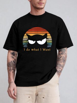 retro i do what i want cat funny black cat lover T-Shirt