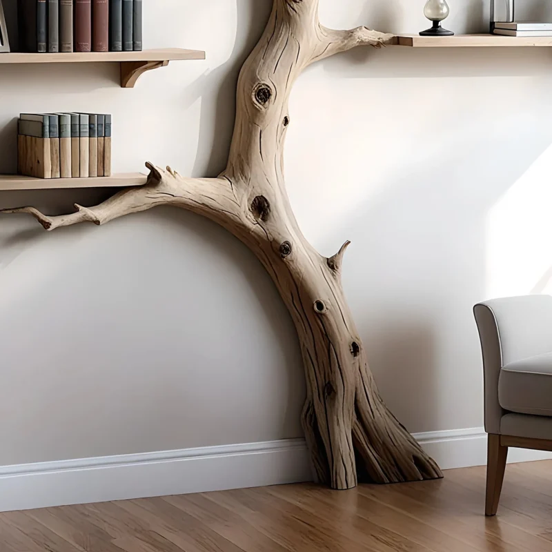 Tree-Shaped Wall Shelf – Souvenir & Room Decoration Bookshelf - Image 3
