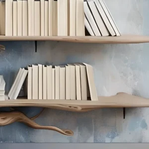 Wall Mounted Bookshelf – Wooden Decorative Shelf for Living Room
