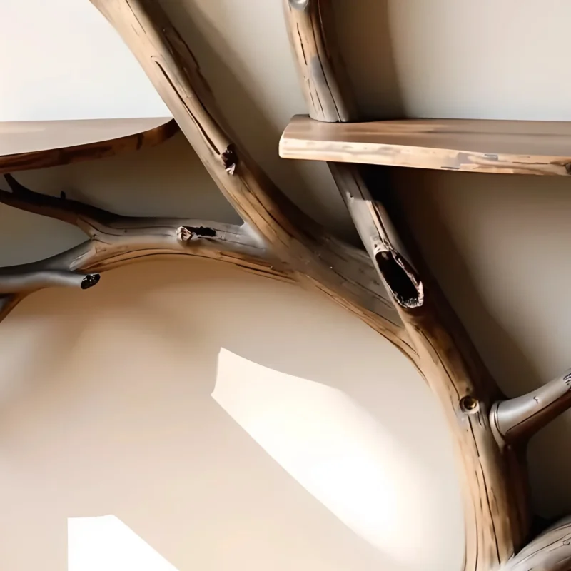 Natural Tree Bookshelf – Wall-Mounted Wooden Decorative Shelf - Image 2