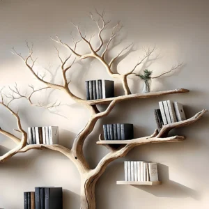 Tree-Shaped Wall Bookshelf – Creative Wooden Shelf for Home Decor